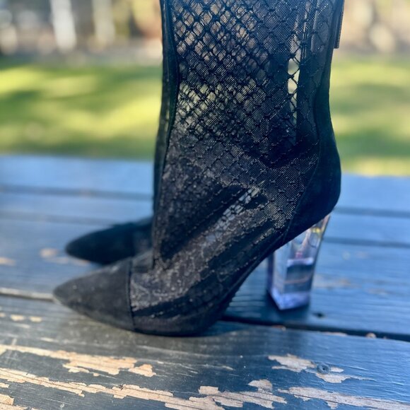 KENDALL + KYLIE Clear-Mesh Bootie Heels — Size 7 M, Super Edgy & Iconic - Picture 3 of 16